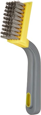 Amazon Basics Soft Grip Wide Stainless Stripper Brush Black Yellow view 1