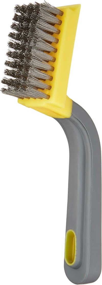 Amazon Basics Soft Grip Wide Stainless Stripper Brush Black Yellow