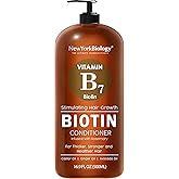 New York Biology Biotin Conditioner for Hair Growth and Thinning Thickening Formula for Hair Loss Treatment For Men & Women Anti Dandruff - 16.9 fl Oz