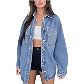 PAOLA RIBONI Womens Denim Jacket Wash Jean Jacket Coats With Pockets