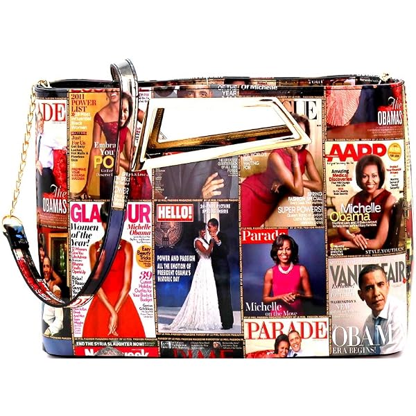 Michelle Obama Backpack Magazine Cover Collage Red Purse NWT michelle obama backpack > Boutique Handbags > Mezon Handbags main image 2