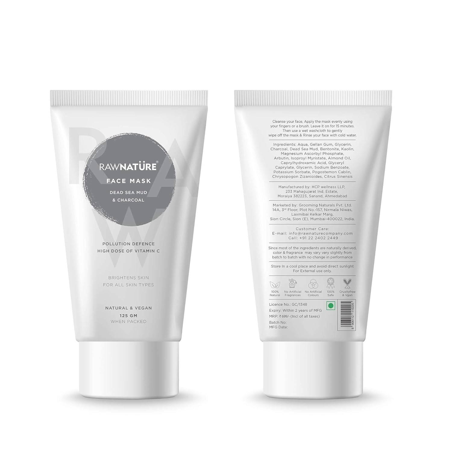 raw nature charcoal face wash
