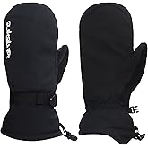 Quiksilver Boy's Mission Mittens - Waterproof & Insulated, Adjustable Cuff, Nose & Goggles Wipe