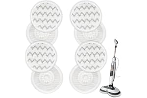 VIEWALL Steam Mop Pads Replacement for Shark S8000 S8001 S8002 S8200 S820 S8201 S7001 S7201 S7000 S7005 S7020 S7001 S7020 7001 S7201 7003 Steam Scrub, Dirt Grip Soft Washable Scrub Pads 8 Pack