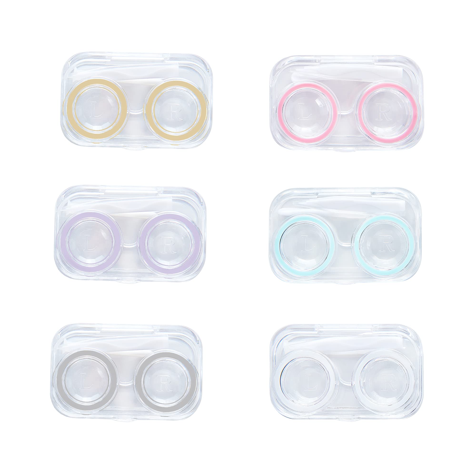 Othirls 6 PCS Contact Lens Cases, Colorful Contact Lens Container Holder, Outdoor Portable Mini Contact Lens Soak Storage Kit for Travel & Home