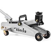 TONDA Floor Jack, 1.5 Ton Hydraulic Car Jack, 3,000 lb, 4.9"-11.8" | PORTABLE DESIGN: Compact construction with a carrying handle for easy movement and convenient storage