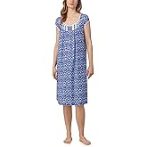 Eileen West Sleepwear & Loungewear for Women - Cotton Modal Jersey Collection - Lightweight Cap Sleeve Waltz Nightgown