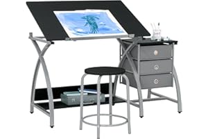 Studio Designs Comet Center with Stool Silver/Black 13325