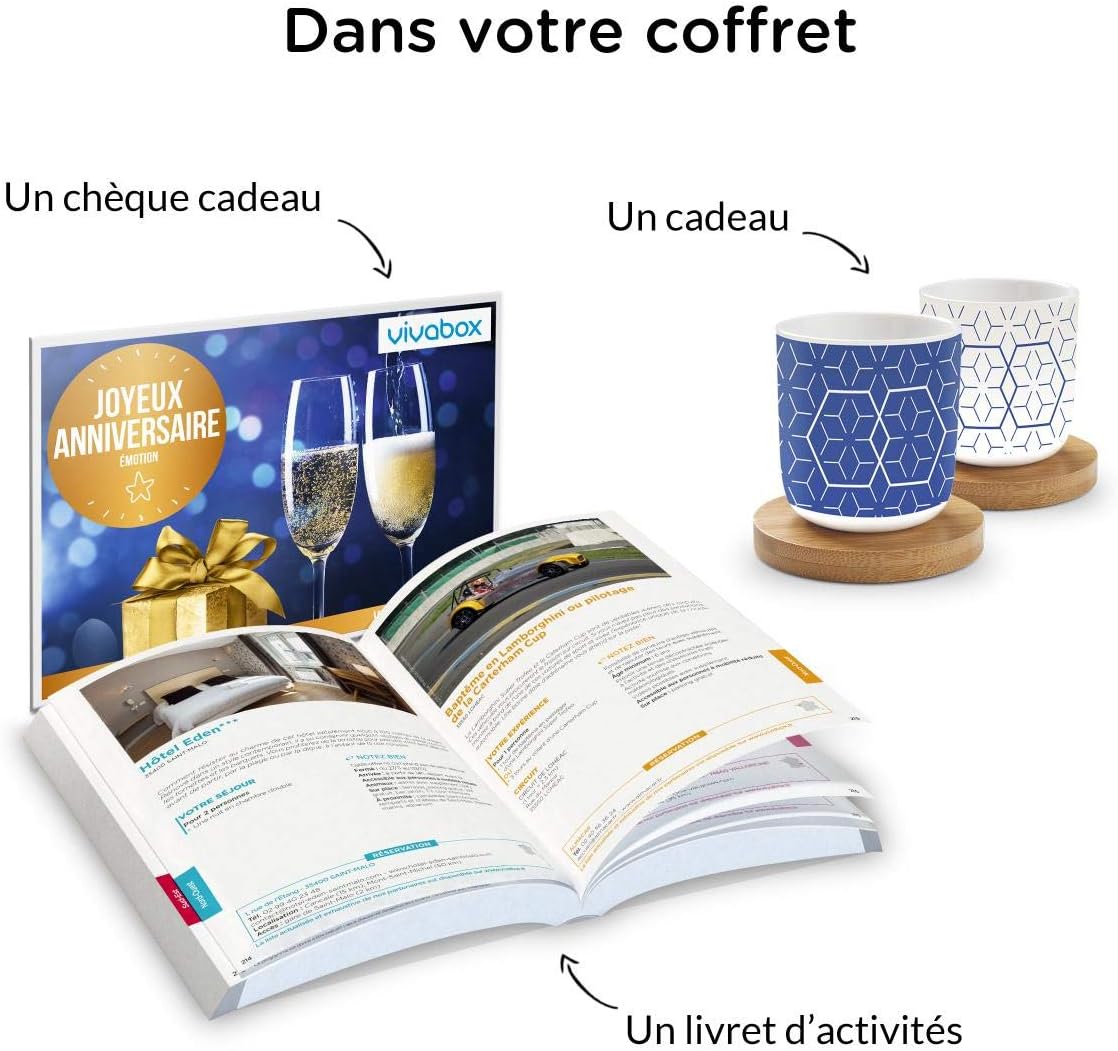 Vivabox Coffret Cadeau Anniversaire Joyeux Anniversaire Emotion Activites 2 Tasses Amazon Fr Sports Et Loisirs