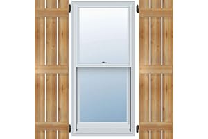 Ekena Millwork RBS06S11X070RWR TimberCraft Two 5 3/8" Boards Spaced Board-n-Batten, Rustic Wood Shutters (Per Pair), 11 1/4"W x 70"H, Rough Sawn Western Red Cedar