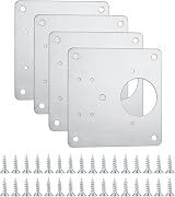 XiangJunly 4 Pcs Stainless Steel Cabinet Hinge Repair Plates with 32 Screws