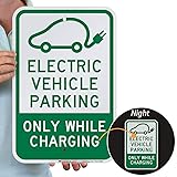 SmartSign - K-8559-EG-12x18 "Electric Vehicle Parking Only" Sign | 12" x 18" 3M Engineer Grade Reflective Aluminum 12" x 18" 