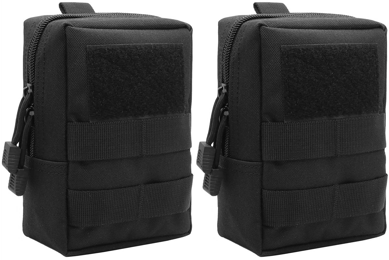 YONCONO 2 Pack Tactical Molle Pouch, Multi-Purpose Compact Waist Bags Military Gear Gadget EDC Backpack for Outdoor, Hiking, Hunting, Traveling (Black)