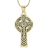 QGJNSGC Cross Urn Necklace for Ashes for Men Celtic Knot Cremation Jewelry Keepsake Necklace Tree fo Life Memorial Pendant for Ashe Holder