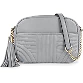 EVVE Quilted Crossbody Bags for Women - Stylish Camera Bag with Tassel - Lightweight Medium Size Shoulder Purse | Quilted, with Tassel, Lightweight, Medium Size
