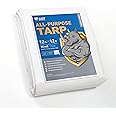 GUARD SHIELD Heavy Duty Tarp 12x12 Feet White Multi Purpose Thick Waterproof Poly Tarp Cover 10mil