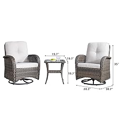 HUMMUH 6-Piece Patio Furniture PE Wicker Outdoor