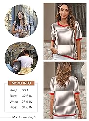 Dokotoo Striped Tops for Women Trendy Summer
