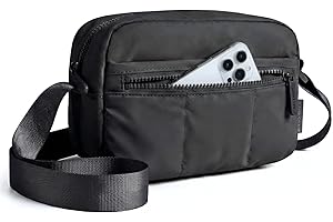 BAGSMART 2 in 1 Small Puffy Camera Sling Bag, Black | Mirrorless Crossbody Photography Camera Case for Photographers, Camera Shoulder Bag