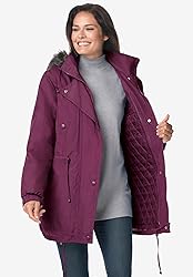 Woman Within Women's Plus Size Quilt-Lined Taslon