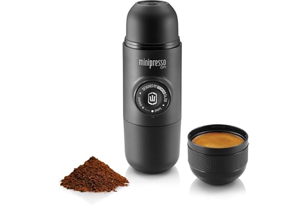 Wacaco Minipresso GR, Portable Espresso Machine, Compatible Ground Coffee, Small Travel Coffee Maker, Manually Operated from