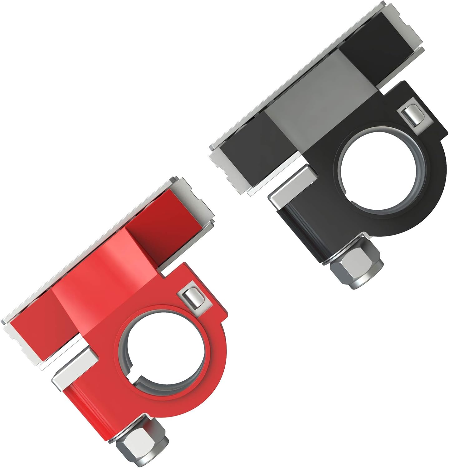 2pcs 12V Automotive Top Post Car 3 Way Battery Wire Cable Terminals Clamp Connectors Kit Positive and Negative Set Red & Black: Automotive