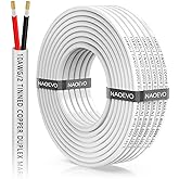 NAOEVO 10 Gauge Marine Wire Duplex, 10 AWG Stranded PVC Marine Electrical Wire, Waterproof/Corrosion Resistant/Tinned Copper Electrical Cable for Boat/Automotive/RV/Solar (30FT)