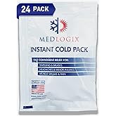 Medlogix Large Instant Cold Packs | Made in USA | Non-Toxic | 24 Pack 6"x9" | Disposable Ice Cold Compress for First Aid, Pain Relief, Swelling, Hot Flashes, Toothaches, Migraines, Insect Bites