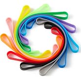 ZZJMCH 12 PCS Silicone Rubber Bands Planner Elastic Bands Elastic Rubber Wrapping Bands for Books, Art, Cooking, Wrapping, Exercise, Bag (5.5 Inch)