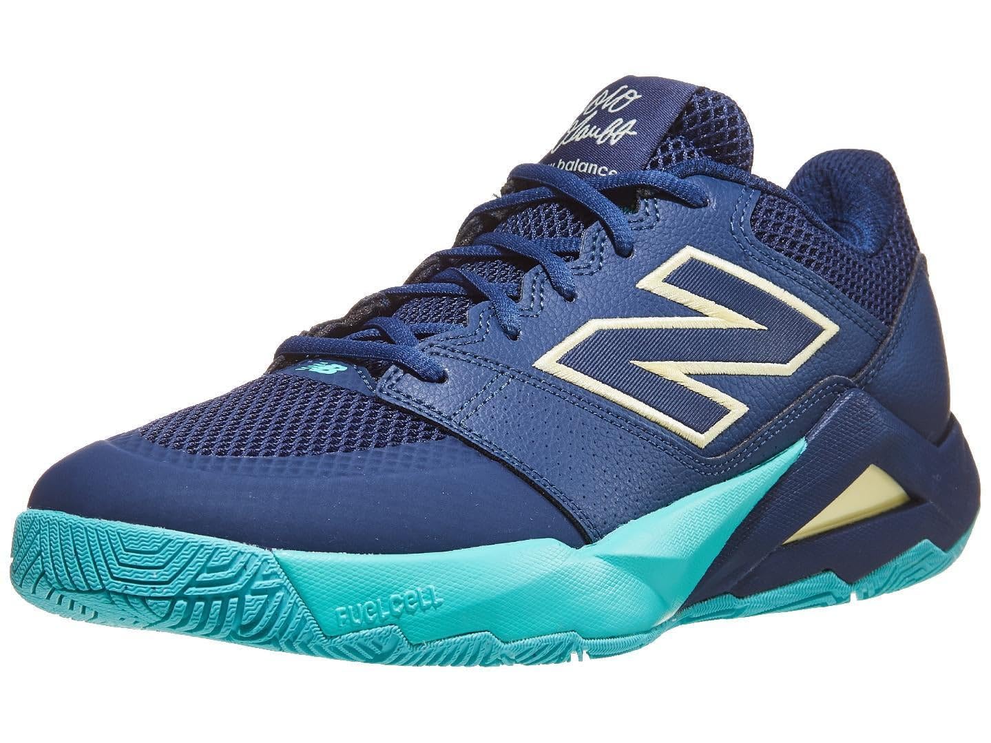 New Balance Men’s FuelCell Delray V2 Tennis Shoe, Nb Navy/Parchment, 7 M
