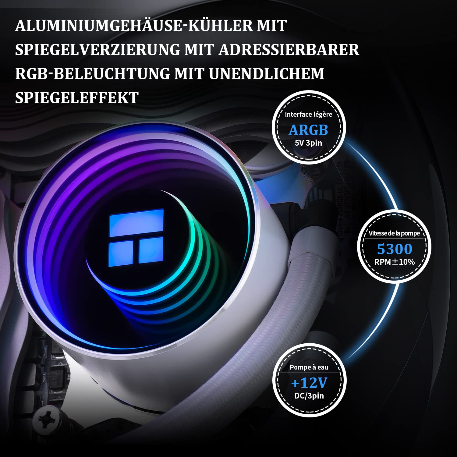 Thermalright Frozen Notte 360 WHITE ARGB V2 Wasserkühlung CPU-Kühler,360 White CPU-Kühler Spezifikationen,3 PWM-Lüfter, S-FDB-Lager, Geeignet für AMD:AM4/AM5,Intel LGA 1700/1150/1151/1200/2011 4