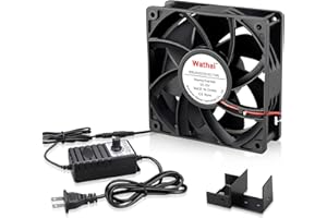 Wathai AC 110V 240V 120mm x 38mm Muffin Fan with Variable Speed Controller for Doorway, Room to Room, Wood Stove, Fireplace, Network Cabinet Circulation Cooling