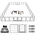 Kfvigoho Dog Playpen Outdoor Extra Wide 32 Panels Heavy Duty Dog Fence 40" Height Anti-Rust with Doors Portable for RV Camping Yard, Total 84FT, 561 Sq.ft, Snowy Black