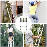 Multibao 13.5ft Telescopic Aluminium Ladder EN131 150kg 14 Rungs UK Stock view 7
