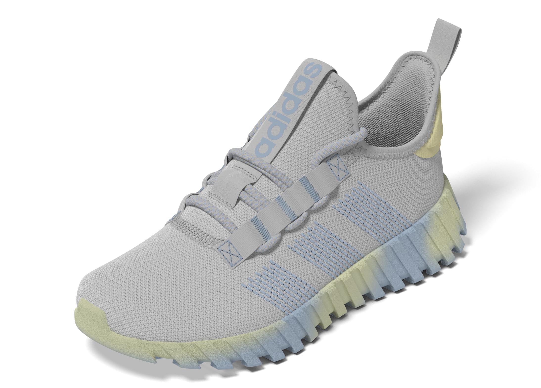 adidas Kaptir Flow Sneaker, Grey/Blue/Powder Yellow, 12.5 US Unisex Little Kid