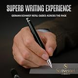 Scriveiner Black Green Rollerball Pen with Schmidt Refill and Chrome Trim view 4