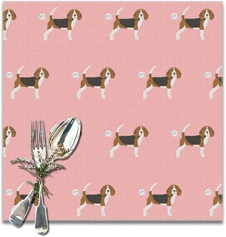 Amazon プレースマットビーグル犬のおなら面白いかわいい純血種縫製プロジェクトピンクテーブルマット熱汚れと高温耐性滑り止め洗濯可能な滑り止め6 30x30 Cmのキッチンとダイニングセット ランチョンマット オンライン通販