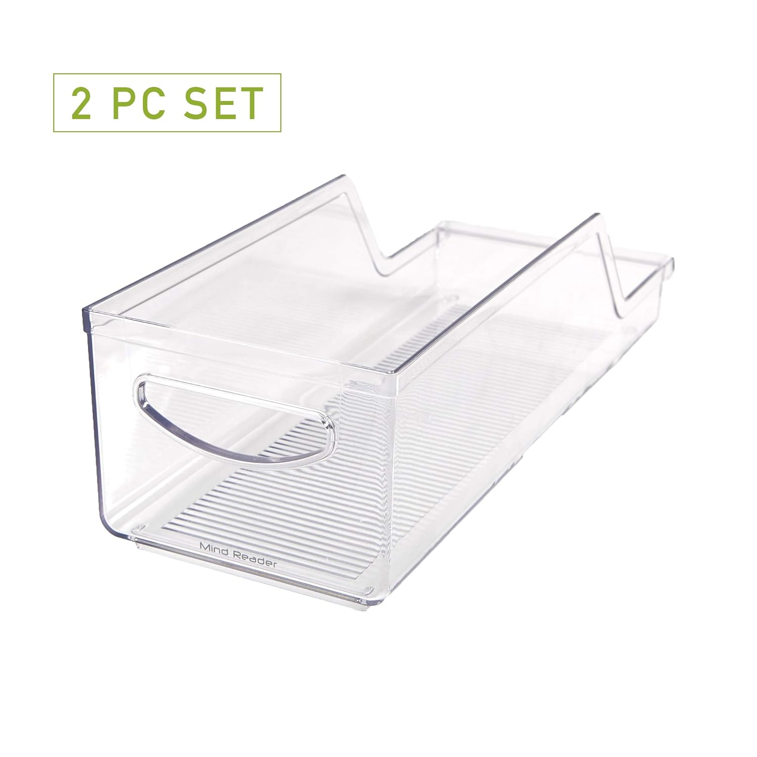 Mind Reader SCANORG2-CLR Pop/Soda Can Dispenser Storage Organizer Bin for Kitchen Pantry, Countertops, Cabinets, Refrigerator 2 Pack , Clear