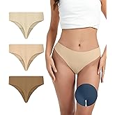 OVRUNS Camel Toe Underwear Thong for Women 3 Pack Cameltoe Proof Concealer Thongs No Show Panties Seamless Workout Underwear