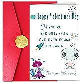 Kalamiao Happy Valentine’s Day Card for Boyfriend Girlfriend, Funny ET Valentines Day Card for Husband Wife, You’re the Best Thing I’ve Ever Found on Earth