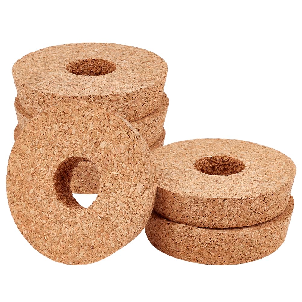Photo 1 of OLYCRAFT 6Pcs Cork Lids for Glass Planter 3.3-3.5 Inch Plant Corks with Center Hole Cork Stoppers for Hydroponic Plant Hydroponic Vase Lids Cork Replacement for Hydroponics Growing Vases