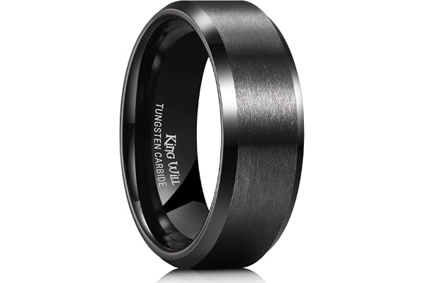 King Will BASIC 4mm/6mm/7mm/8mm/10mm Tungsten Wedding Band, Black/Silver/Gold/Gunmetal/Rose Gold/Brown Anniversary Promise Ri