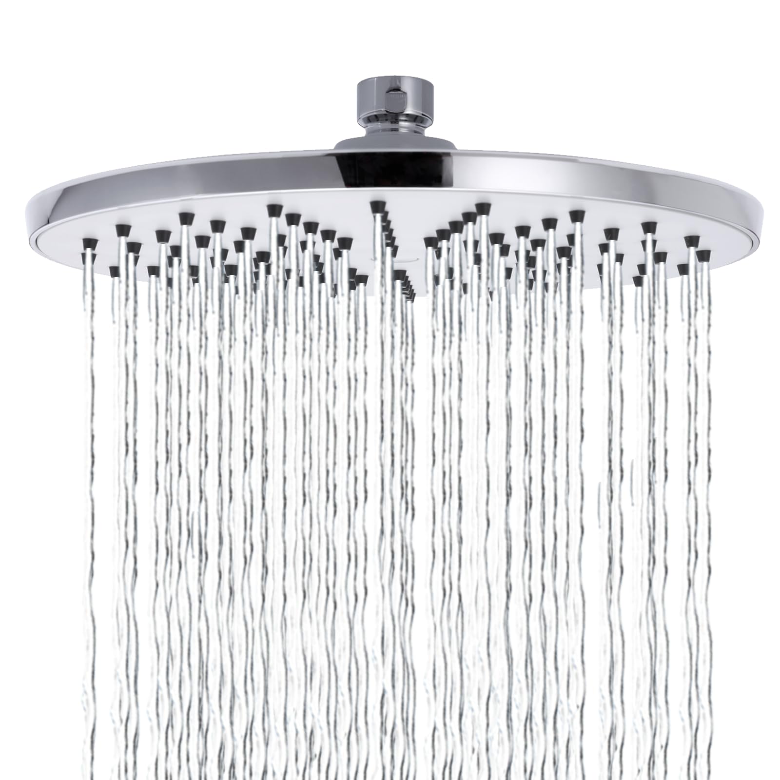 Round Rain Shower, Markcco 8'' Round High Pressure Shower Made by ABS Material, Comfortable Shower Experience, Even if The Water Pressure is Low, Installed on The Wall or Ceiling