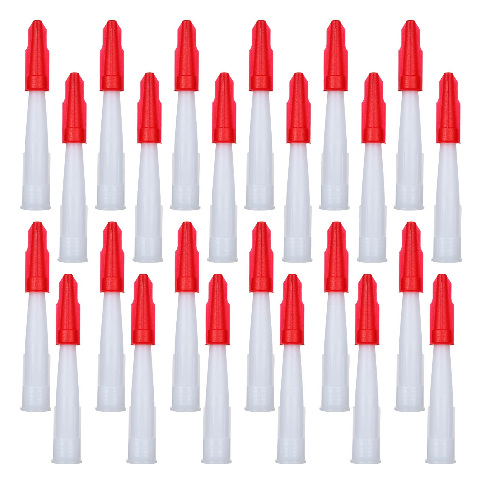 AHUNTTER 96PCS Caulk Nozzles Caps Set for Silicone Sealant, Re-sealable Mastic Spare Cartridge Nozzles Screw Covers 48 White Caulking Nozzles + 48 Red Caulk Caps Nozzle Caps for Caulking Gun
