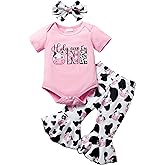 YOUNGER TREE Baby Girl 1st Birthday Outfit - My First Birthday Romper & Flared Pants