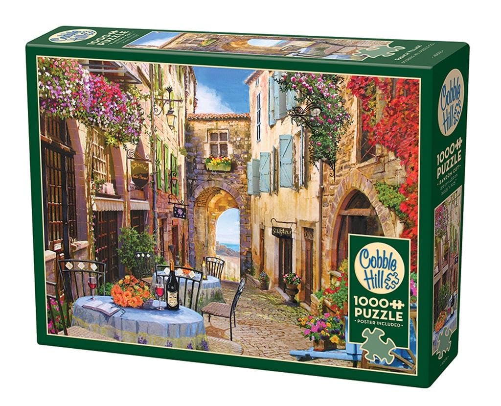 Cobble Hill 1000 Piece Puzzle - French Village - Sample Poster Included, 26.625" x 19.25"