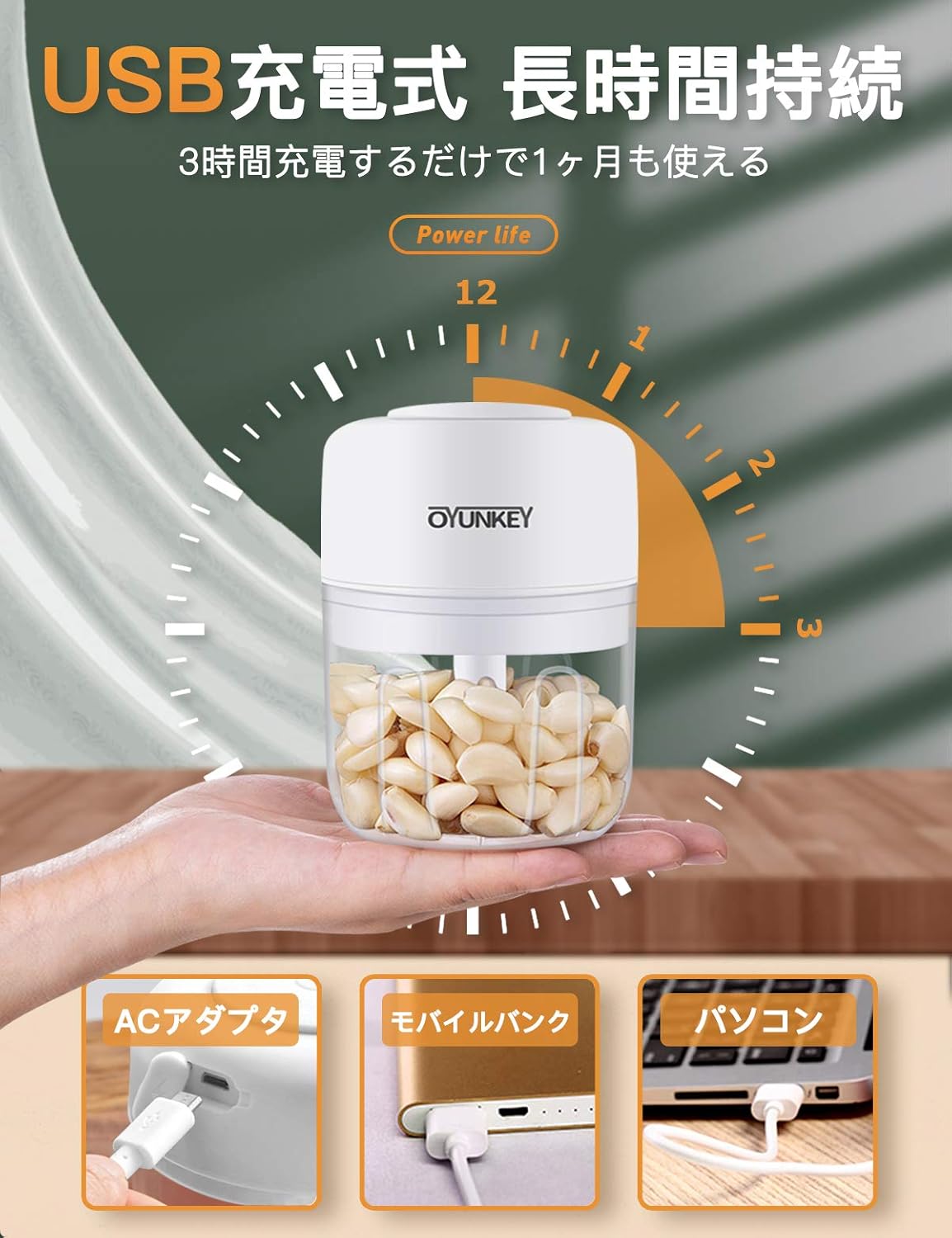 OYUNKEY 電動みじん切り器
