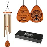 Retirement Gifts Wind Chime, Happy Retirement Decorations for Women, Men, Coworker, Nurse, Veteran, Teacher, Boss (Gold)