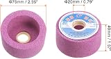 sourcing map 3 Inch 46 Grit Aluminum Oxide Grinding Wheel for Hardened Steel Red view 2