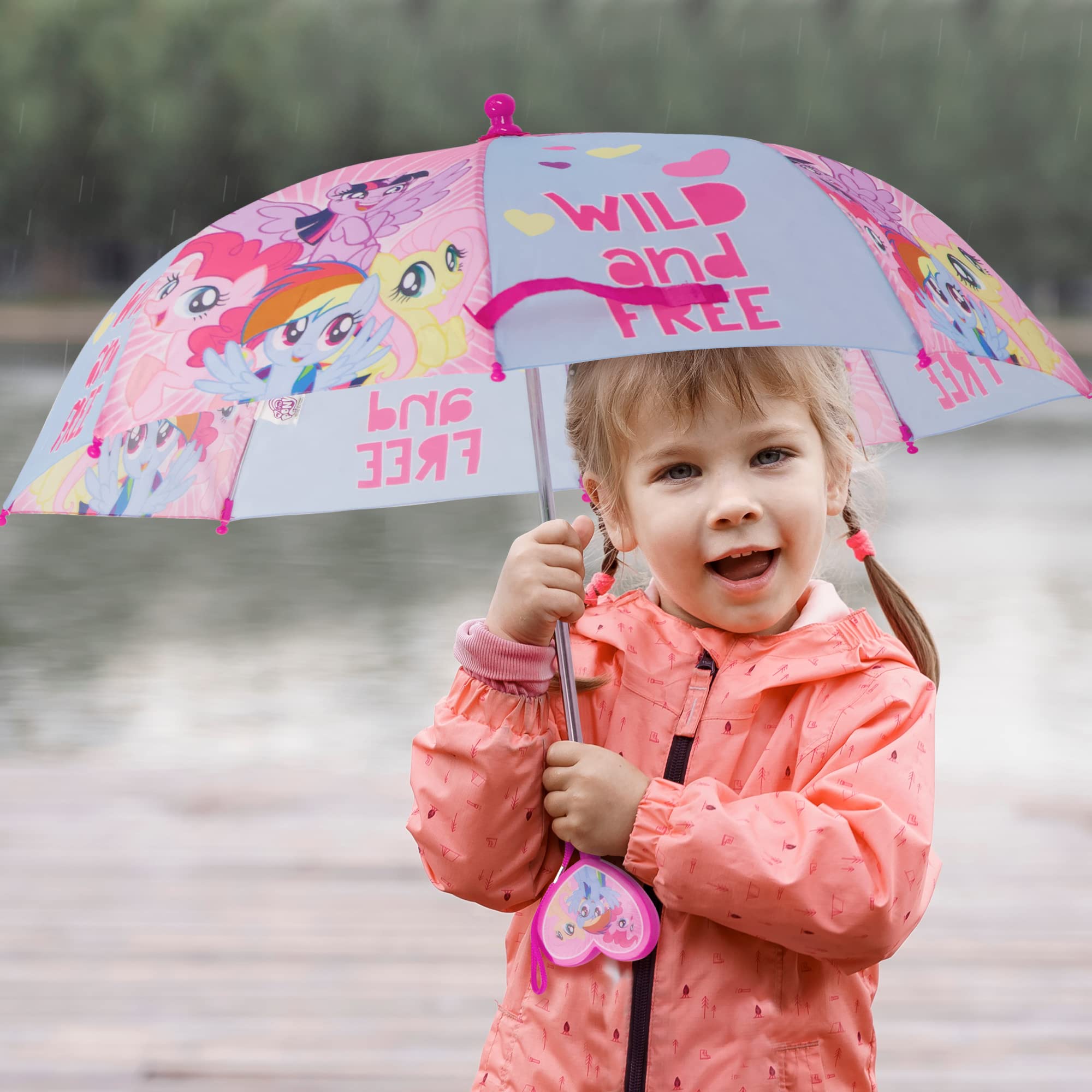 Hasbro Kids Umbrella, My Little Pony Toddler and Little Girl Rain Wear for Ages 3-6